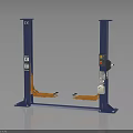Two Post Car Lift With Blue Frame Orange Arms And Control Panel For Automotive Repair