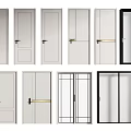 Modern Hinged Door Designs With Various Styles White Black Frames And Glass Panels 3d model