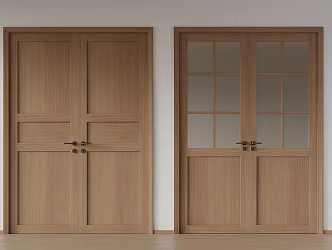 Modern Double Door Japanese Double Door Homestay Door Lock 3d model