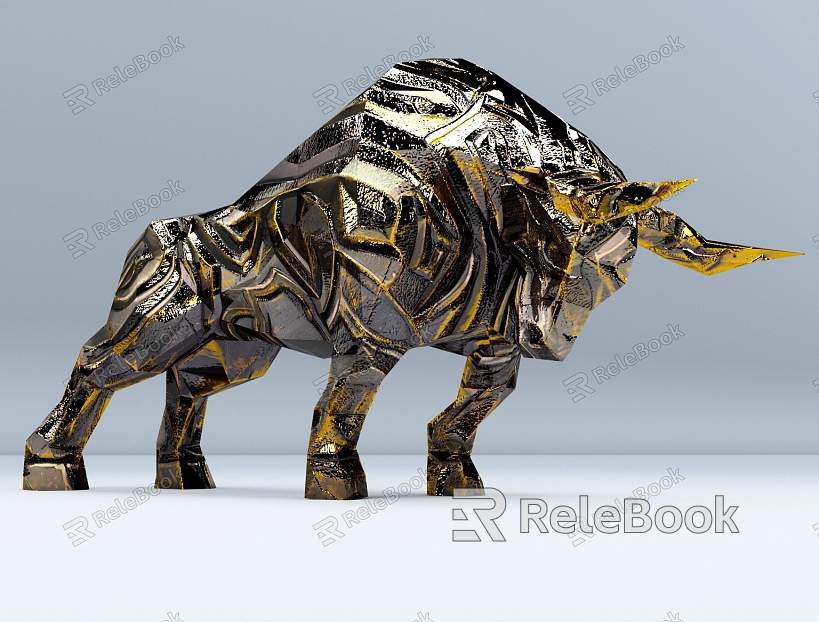 Bull Taurus Stock Market Bronze Animal Quadruped Beast Ornaments model