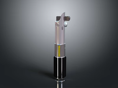 Silver Metal Device With Yellow Component Black Base And Adjustable Clamp 3d model