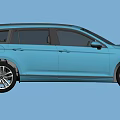 Blue Wagon Car With Black Roof Rack And Alloy Wheels Exterior Design