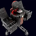 Black Industrial Mechanical Structure With Red Top Component Metal Stands And Panels