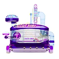 Cotton Home Purple Hamster Cage With Transparent Design And Wheel Accessories