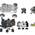 Diverse Functional Vehicles For Space Exploration 3d model