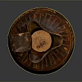 Traditional Ceramic Sculpture Carving With Curved Handle And Intricate Decorative Patterns