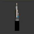 Detailed Electrical Cable Cross Section With Colored Cores And Insulation Layers