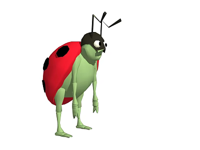 Anime Cartoon Characters Coccinella septempunctata 3d model
