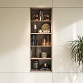 Modern Built in Decorative Cabinet with Shelves Home Letter and Decor Items