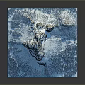 Blue 3D Landscape Model Featuring Snow Covered Mountains And Glaciers With Textured Terrain