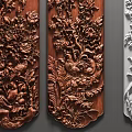 Elegant Intricate Carved Wooden And White Decorative Panels With Floral Patterns