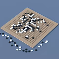 Traditional Go Game Board With Black And White Stones For Strategic Play Entertainment