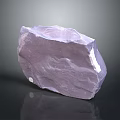 Purple Raw Stone With Natural Texture And Irregular Shape On Smooth Black Reflective Surface 3d model