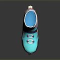 Turquoise Roller Skates With Pink Yellow Patterns And COART Brand Wheels