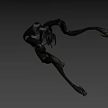 Game Movie Character With Robotic Design Large Blue Eyes And Mechanical Skeleton