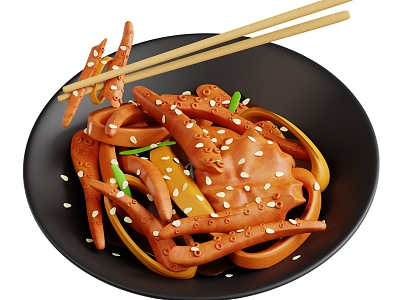 Modern Squid Food Cartoon Food 3d model