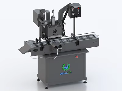 AMALCO Industrial Machine Featuring Mechanical Arm Control Panel And Conveyor Belt System 3d model
