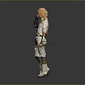 Orange Haired Character In White Gold Outfit Standing With Mythical Creature