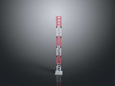 Tall Red And White Industrial Tower Equipment For Communication Use 3d model