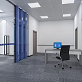 Modern Control Room Command Center 3d model