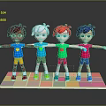 Modern game character child 3d model