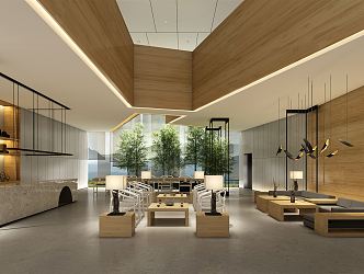 New Chinese Reception Area Sales Office Hall Lobby 3d model