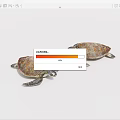 Pair of Sea Turtles With Brownish Shells Swimming Gracefully In Ocean Water