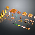 3D Model Egyptian Architecture Collection With Pyramids Obelisks Temples And Various Building Elements