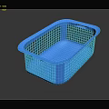 Blue Rectangular Plastic Pet Basket For Small Animals With Grid Design