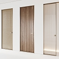 Modern solid wood single door glass sliding door 3d model