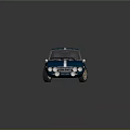 Blue Vintage Race Car With White Stripe Number 18 Italian Flag Badge And Gold Wheels