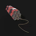 Red Dynamite Bundle as Explosive Weapon Bound with Black Tape and Detonation Fuse 3d model