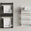 Modern Black And White Towel Racks With Hanging White Towels
