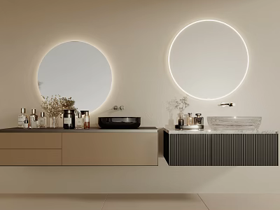 modern sink bathroom cabinet 3d model