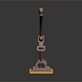 Household Cleaning Mop with Red Handle Pink Connector and Yellow Head for Home Floor Cleaning