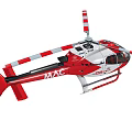 Red and White MAC EC135 Rescue Helicopter with Live Rescue Emergency Services