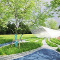 Modern Park Park Landscape Garden Trail Landscape 3d model