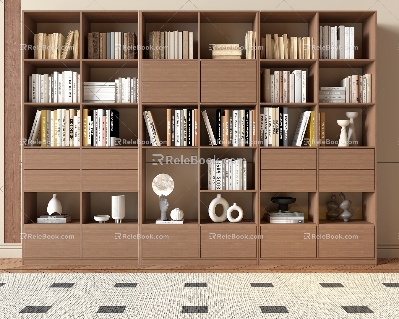 Bookcase Decorative Cabinet Locker 3d model