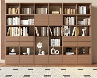 Bookcase Decorative Cabinet Locker 3d model