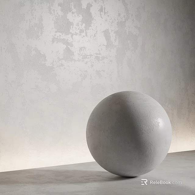 Gray Spherical Component Against Textured Wall Placed On Flat Surface 3d model 