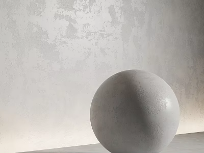 Gray Spherical Component Against Textured Wall Placed On Flat Surface 3d model