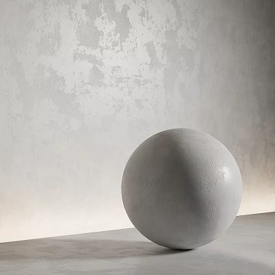 Gray Spherical Component Against Textured Wall Placed On Flat Surface 3d model