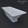 White Modern Bathtub With Technical Drawing And Dimensions 3d model