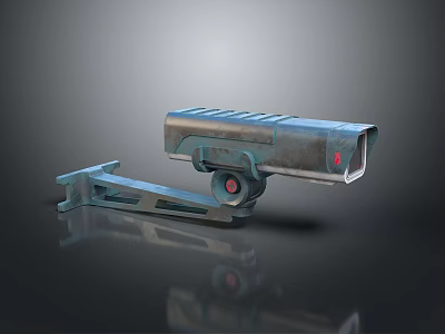 Industrial Security Camera With Metal Bracket Red Indicator Light And Modern Design 3d model