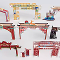 Traditional Chinese Archway Designs With Various Decorative Elements And Architectural Styles 3d model