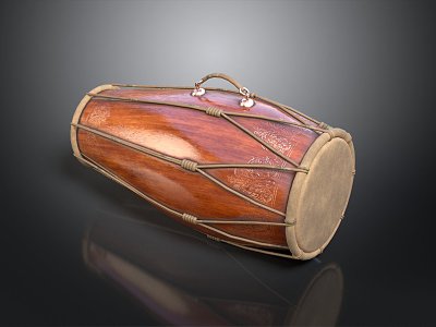 Wooden tambourine hand-cranked tambourine instrument tambourine music equipment music equipment 3d model