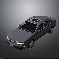 Gray Four Door Sedan Car With Sunroof And Sleek Exterior Design