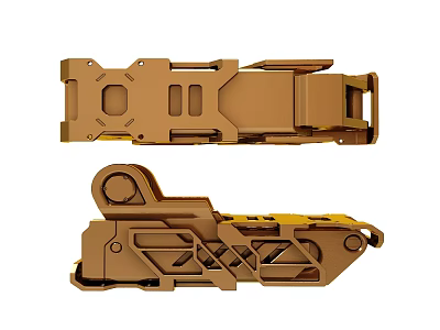 Brown Mechanical Components 3D Model With Structural Design And Geometric Details 3d model