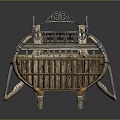 Ancient Wooden Handcrafted Vehicle With Traditional Sled Structure And Rustic Design