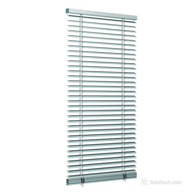 White Window Blinds With Modern Horizontal Slats For Home Interior Design 3d model